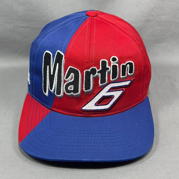 Vtg Mark Martin #6 NASCAR Snapback Hat CFS Blue Roush Racing Valvoline Ford Mens - Picture 1 of 13